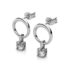 MYC-Paris Boucles d’oreilles Femme Solitaire - DE0141-S Laiton argent | Femme Boucles D'Oreilles