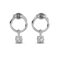 MYC-Paris Boucles d’oreilles Femme Solitaire - DE0141-S Laiton argent | Femme Boucles D'Oreilles