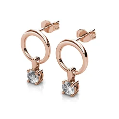 MYC-Paris Boucles d’oreilles Femme Solitaire - DE0141-RG Laiton Doré rose | Femme Boucles D'Oreilles