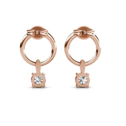 MYC-Paris Boucles d’oreilles Femme Solitaire - DE0141-RG Laiton Doré rose | Femme Boucles D'Oreilles
