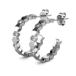 MYC-Paris Boucles d’oreilles Femme - DE0136-S Laiton Argent | Femme Boucles D'Oreilles