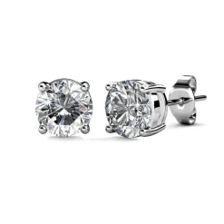 MYC-Paris Boucles d'oreilles Femme Solitaire - DE0065-S Laiton Argent | Femme Boucles D'Oreilles