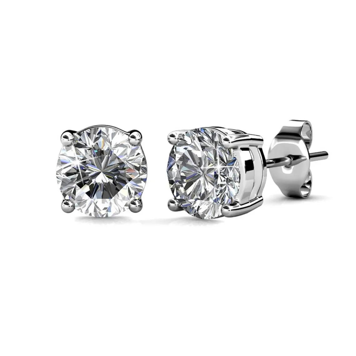 MYC-Paris Boucles d'oreilles Femme Solitaire - DE0065-S Laiton Argent | Femme Boucles D'Oreilles
