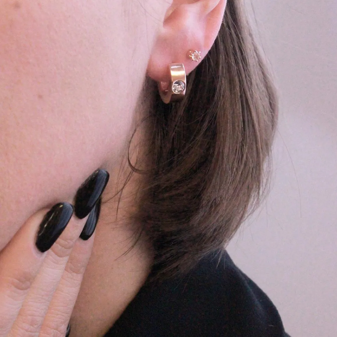 MYC-Paris Boucles d’oreilles Femme - DE0040-RG Laiton Doré rose | Femme Boucles D'Oreilles
