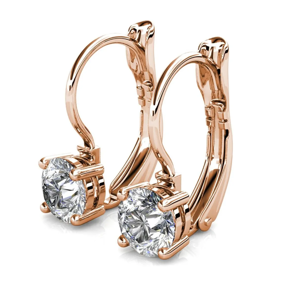 MYC-Paris Boucles d’oreilles Femme Solitaire - DE0008-RG-C Laiton Doré rose | Femme Boucles D'Oreilles