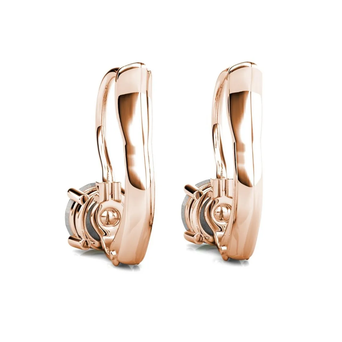 MYC-Paris Boucles d’oreilles Femme Solitaire - DE0008-RG-C Laiton Doré rose | Femme Boucles D'Oreilles