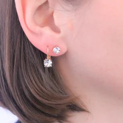 MYC-Paris Boucles d’oreilles Femme Solitaire - DE0008-RG-C Laiton Doré rose | Femme Boucles D'Oreilles