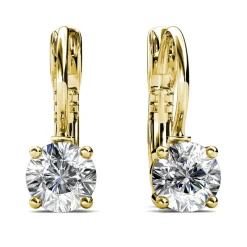 MYC-Paris Boucles d’oreilles Femme Solitaire - DE0008-G-C Laiton Doré | Femme Boucles D'Oreilles