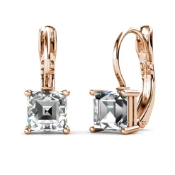 MYC-Paris Boucles d’oreilles Femme Square - DE0007-RG-C Laiton Doré rose | Femme Boucles D'Oreilles