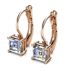 MYC-Paris Boucles d’oreilles Femme Square - DE0007-RG-C Laiton Doré rose | Femme Boucles D'Oreilles