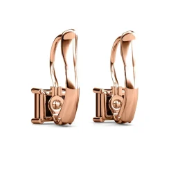 MYC-Paris Boucles d’oreilles Femme Square - DE0007-RG-BK Laiton Doré rose Noir | Femme Boucles D'Oreilles