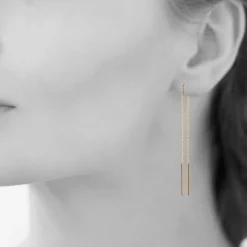 Maison de la Bijouterie Boucles d'oreilles femme Pendantes - Y53V400 Plaqué Or | Femme Boucles D'Oreilles