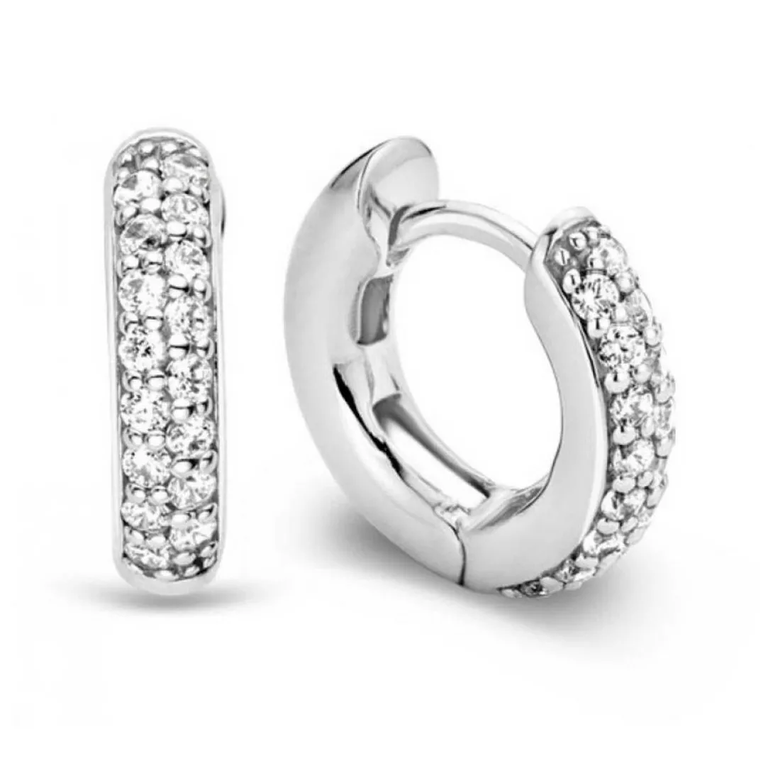 Ti Sento Boucles d'oreille Silver Créoles 7210ZI | Femme Boucles D'Oreilles