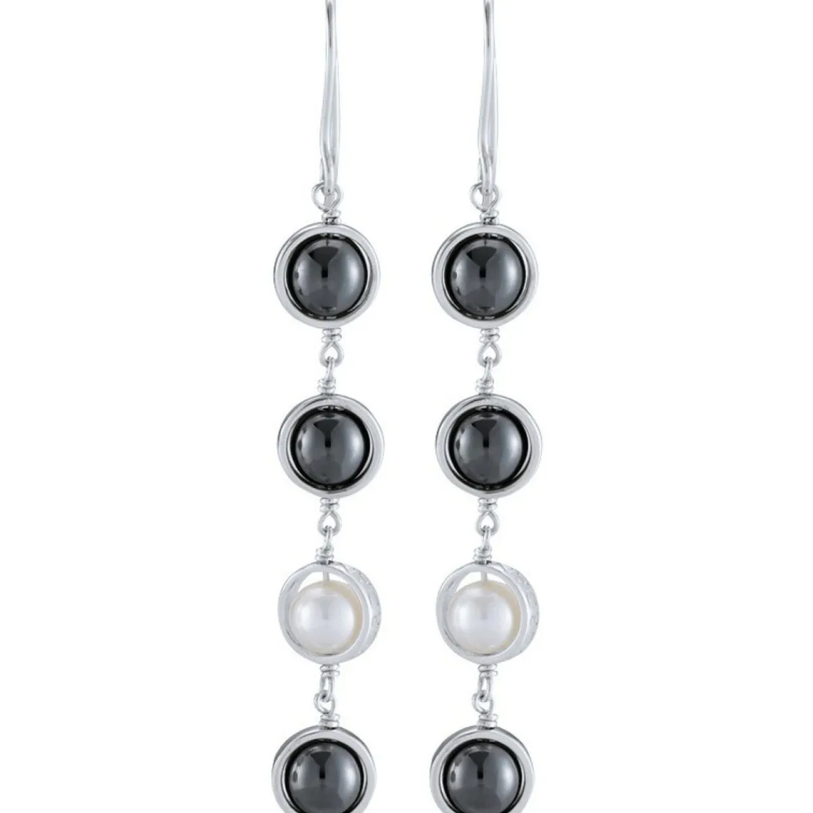 Jourdan Boucles d'Oreilles CERES AMK029 - Boucles d'Oreilles En Argent et Hematite | Femme Boucles D'Oreilles