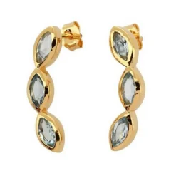 Kosma Paris Boucles d'oreilles Kira Doré & Topaze Bleu | Femme Boucles D'Oreilles