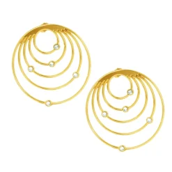 Les Interchangeables Boucles d'oreilles A59171 - Creoles Orbite GM Doré | Femme Boucles D'Oreilles