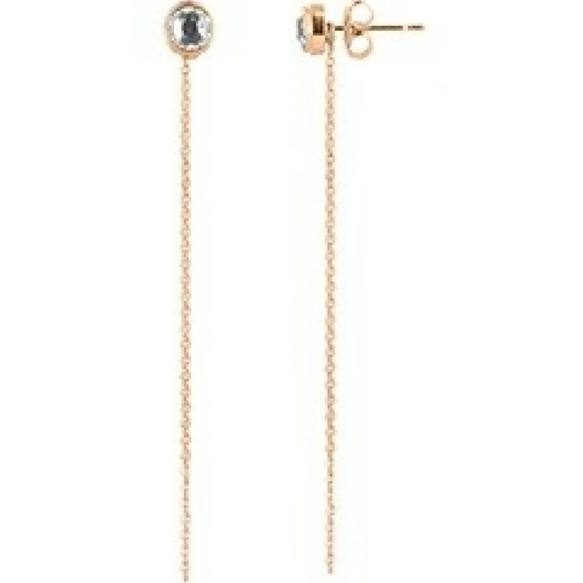 Les Interchangeables Boucles d'oreilles A56671 - Serti PM Or Rose Cristal | Femme Boucles D'Oreilles
