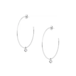 Les Interchangeables Boucles d'oreilles A59266 - Creoles Coeur GM Palladium | Femme Boucles D'Oreilles