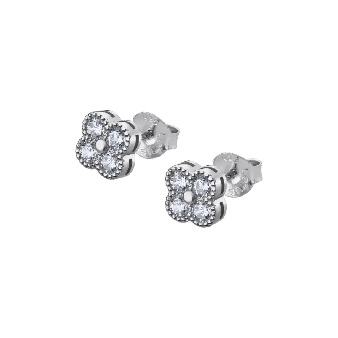 Lotus Silver Boucles d'oreilles PURE ESSENTIAL LP1612-4-1 - Boucles d'oreilles Trèfle et Zircon | Femme Boucles D'Oreilles
