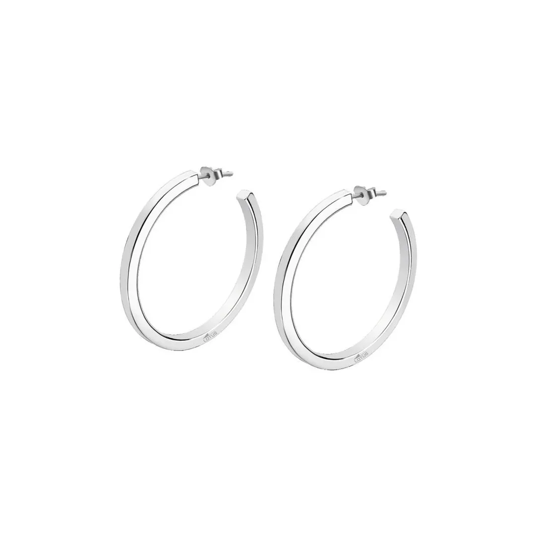 Lotus Silver Boucles d'oreilles It Girls LP1933-4-1 - Boucles d'oreilles Creole 40mm | Femme Boucles D'Oreilles