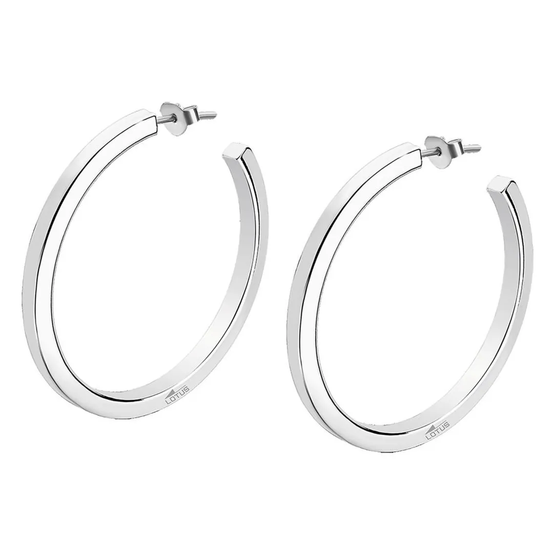 Lotus Silver Boucles d'oreilles It Girls LP1933-4-1 - Boucles d'oreilles Creole 40mm | Femme Boucles D'Oreilles