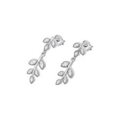 Lotus Silver Boucles d'oreilles Pure Essentiel LP1783-4-1 - Boucles d'oreilles Argent Feuilles | Femme Boucles D'Oreilles