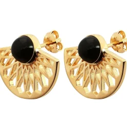 Kosma Paris Boucles d'oreilles Mia Doré & Onyx Noir | Femme Boucles D'Oreilles