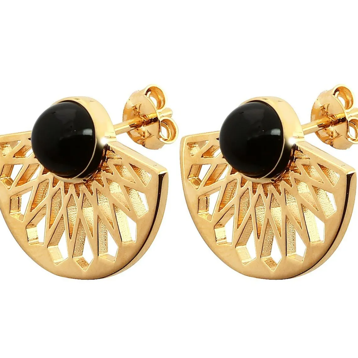 Kosma Paris Boucles d'oreilles Mia Doré & Onyx Noir | Femme Boucles D'Oreilles