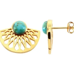 Kosma Paris Boucles d'oreilles Mia Doré & Turquoise | Femme Boucles D'Oreilles