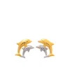Stella Boucles d'oreilles Papillons laqués roses et bleus or 750/1000 jaune (18K) | Femme Boucles D'Oreilles|Boucles D'Oreilles