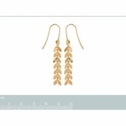 Maison de la Bijouterie Boucles d'oreilles Pendante Feuilles Plaqué Or - Y54Y50 | Femme Boucles D'Oreilles