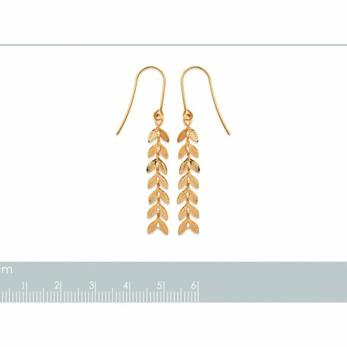 Maison de la Bijouterie Boucles d'oreilles Pendante Feuilles Plaqué Or - Y54Y50 | Femme Boucles D'Oreilles