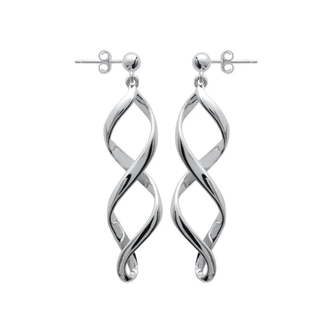 Maison de la Bijouterie Boucles d'oreilles Pendantes torsadées Argent W364U00 | Femme Boucles D'Oreilles