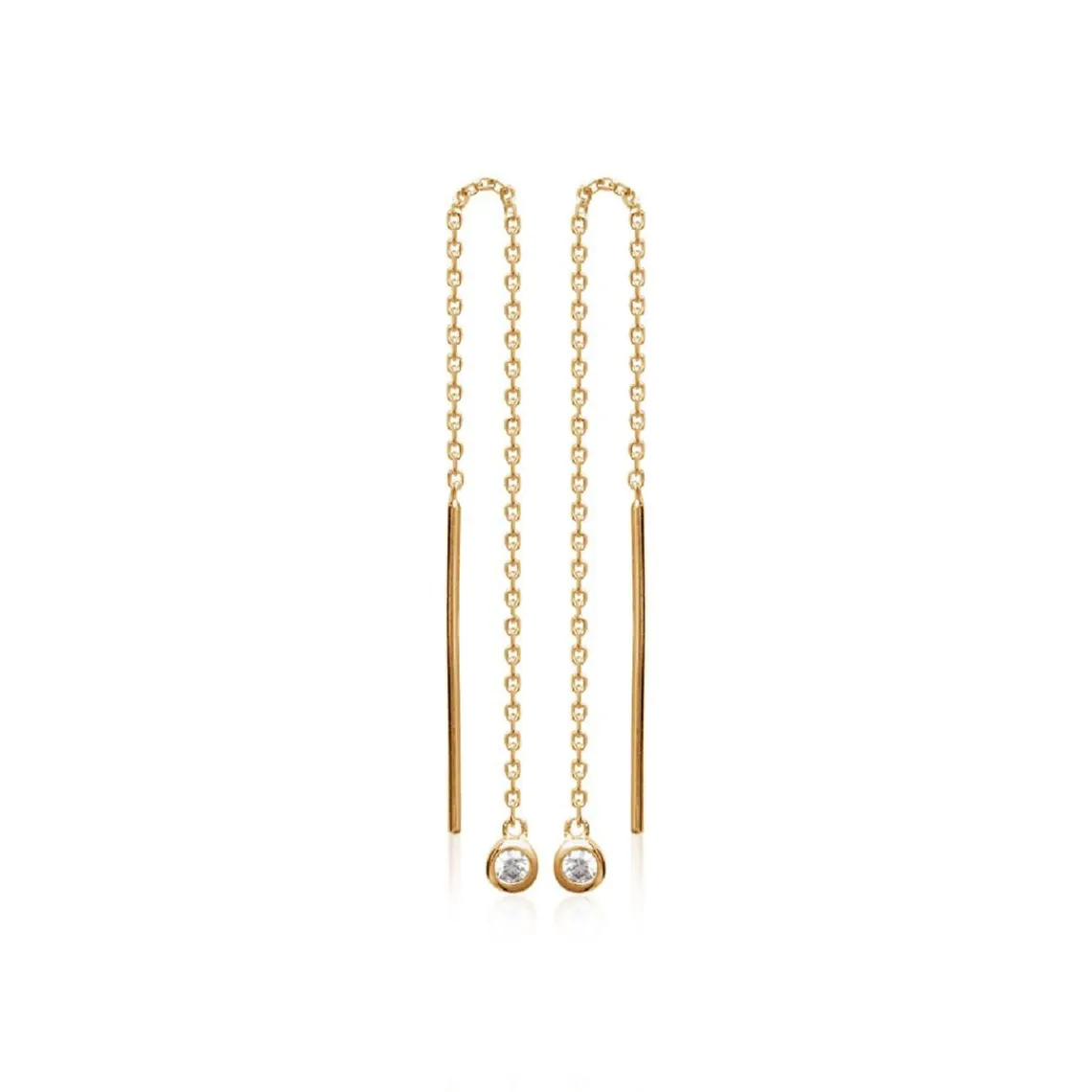 Maison de la Bijouterie Boucles d'oreilles pendantes plaqué or oxyde de zirconium Y53WYZ0 | Femme Boucles D'Oreilles