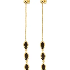Kosma Paris Boucles d'oreilles pendantes Kira Doré & Quartz Fumé | Femme Boucles D'Oreilles