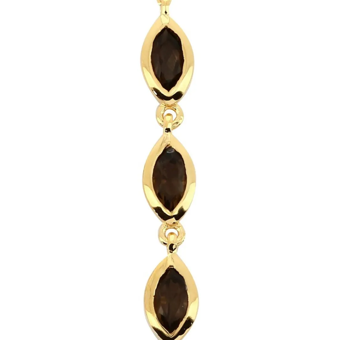 Kosma Paris Boucles d'oreilles pendantes Kira Doré & Quartz Fumé | Femme Boucles D'Oreilles