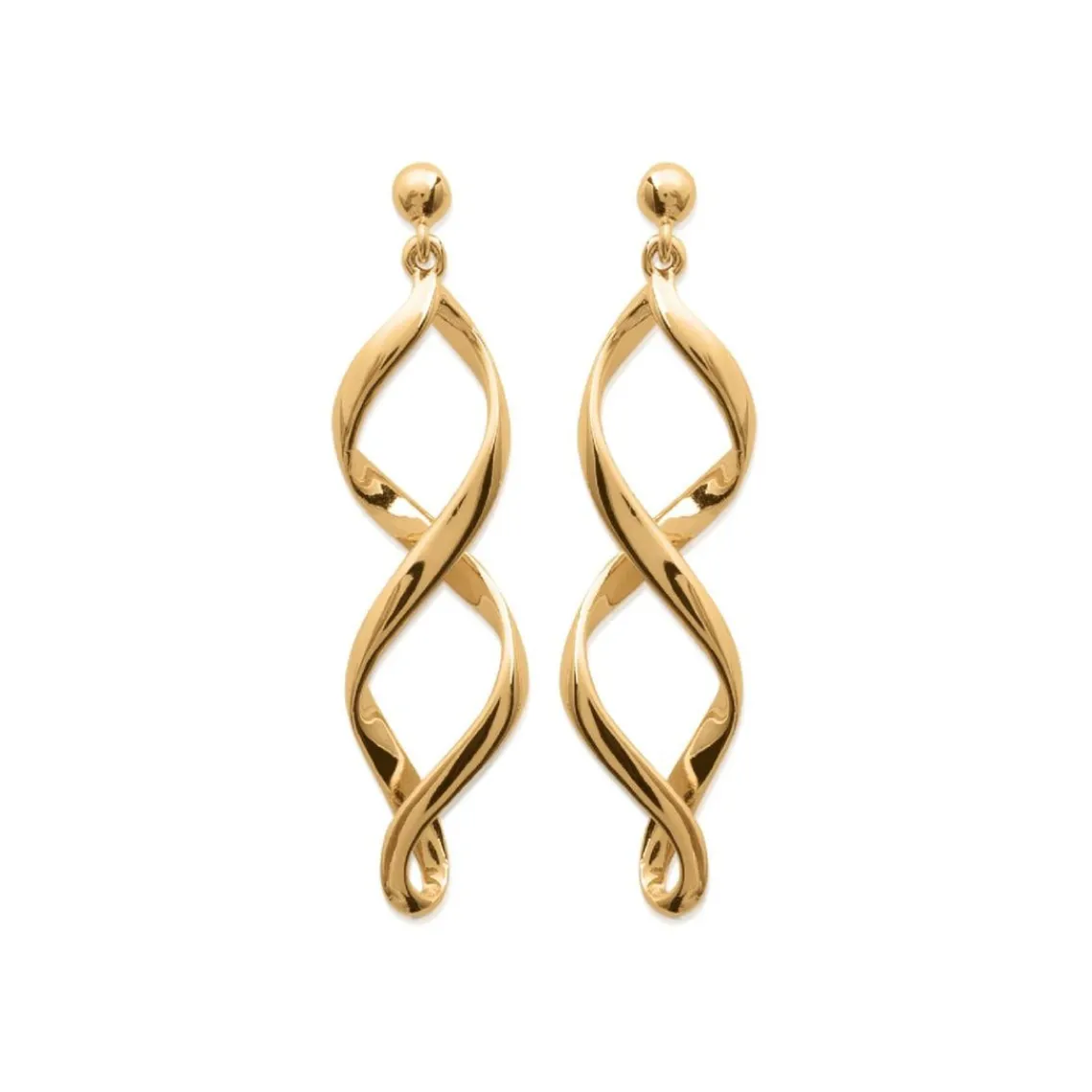 Maison de la Bijouterie Boucles d'oreilles Pendantes torsadées plaqué or Y364U00 | Femme Boucles D'Oreilles
