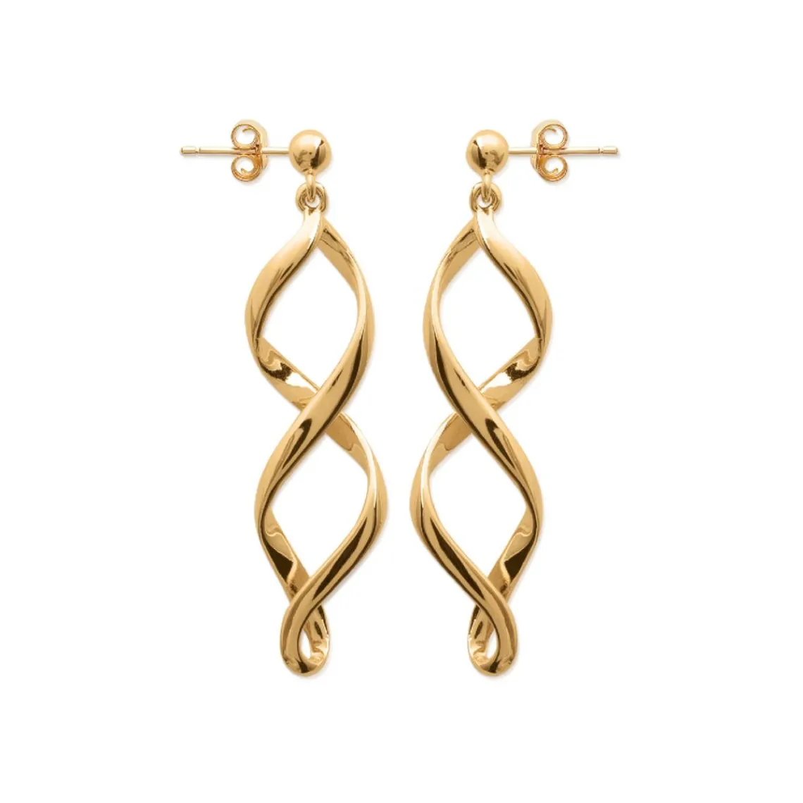 Maison de la Bijouterie Boucles d'oreilles Pendantes torsadées plaqué or Y364U00 | Femme Boucles D'Oreilles