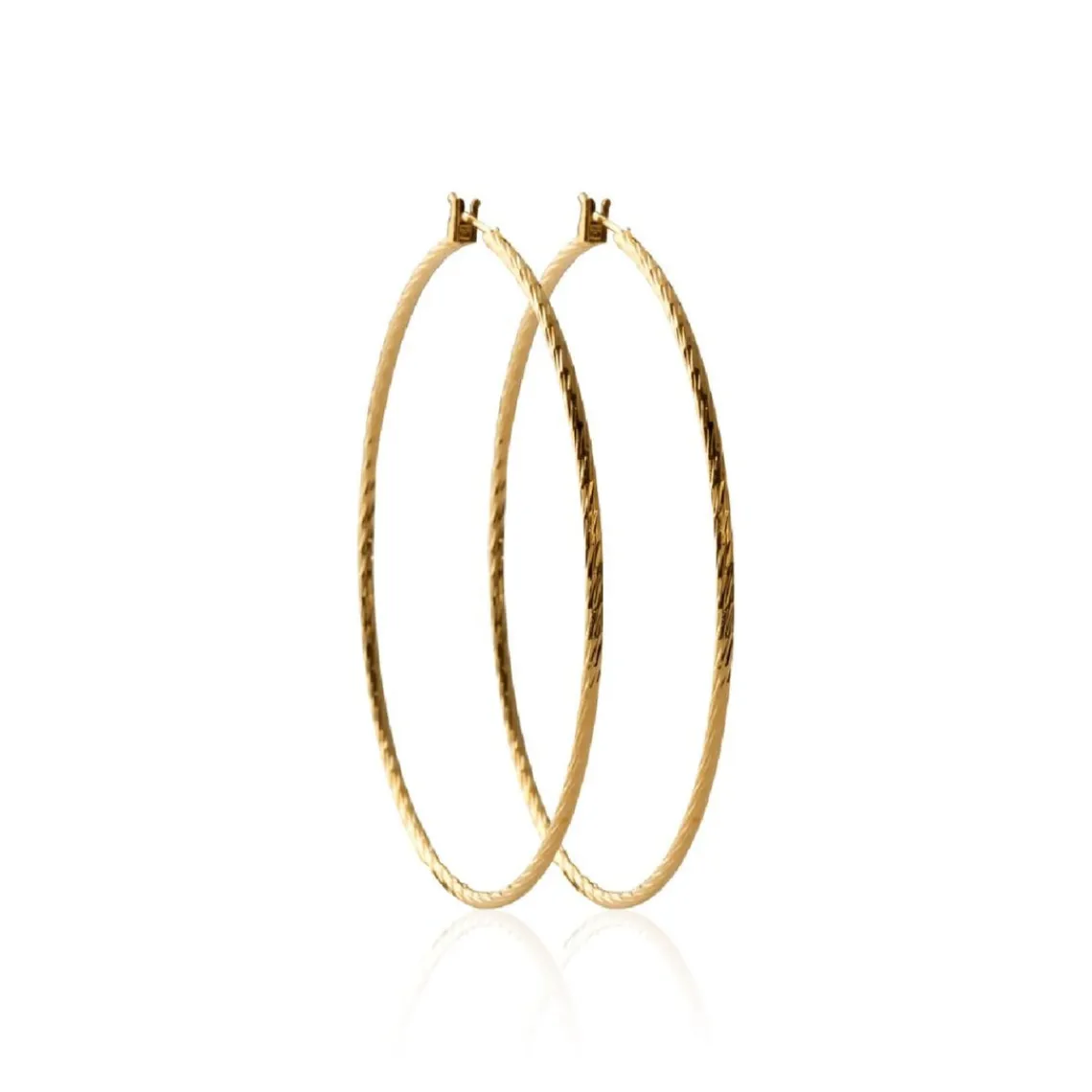 Maison de la Bijouterie Boucles d'oreilles plaqué or créoles 60mm Y6Z4U60 | Femme Boucles D'Oreilles