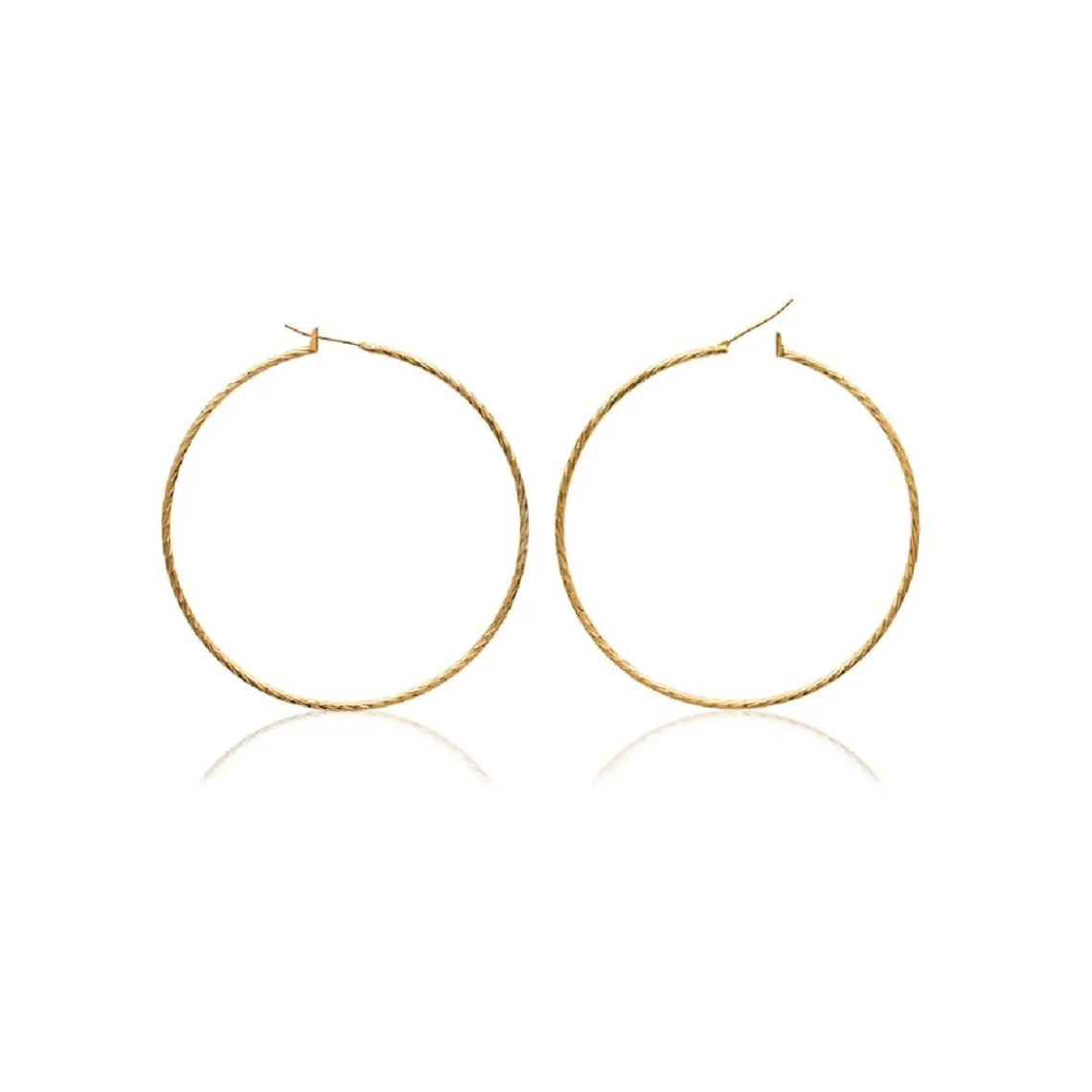 Maison de la Bijouterie Boucles d'oreilles plaqué or créoles 60mm Y6Z4U60 | Femme Boucles D'Oreilles