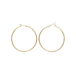Maison de la Bijouterie Boucles d'oreilles plaqué or créoles 50mm Y6Z4U50 | Femme Boucles D'Oreilles