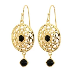 Kosma Paris Boucles d'oreilles Stella Doré & Onyx Noir | Femme Boucles D'Oreilles