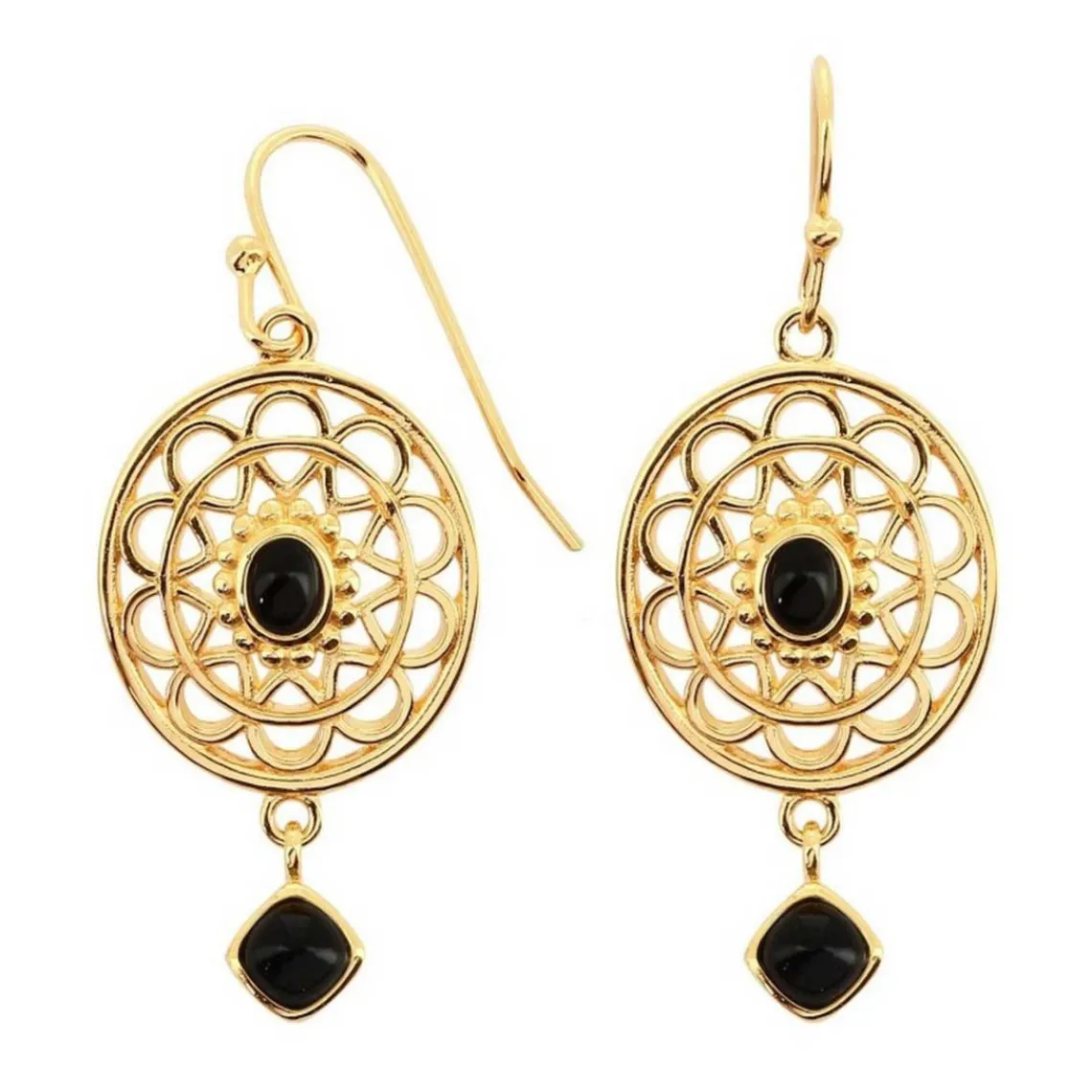 Kosma Paris Boucles d'oreilles Stella Doré & Onyx Noir | Femme Boucles D'Oreilles