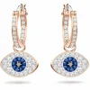 Swarovski Bijoux Boucles d'oreilles 5425857 - Acier Doré Rose Cristaux Swarovski Yeux Bleux Femme | Femme Boucles D'Oreilles