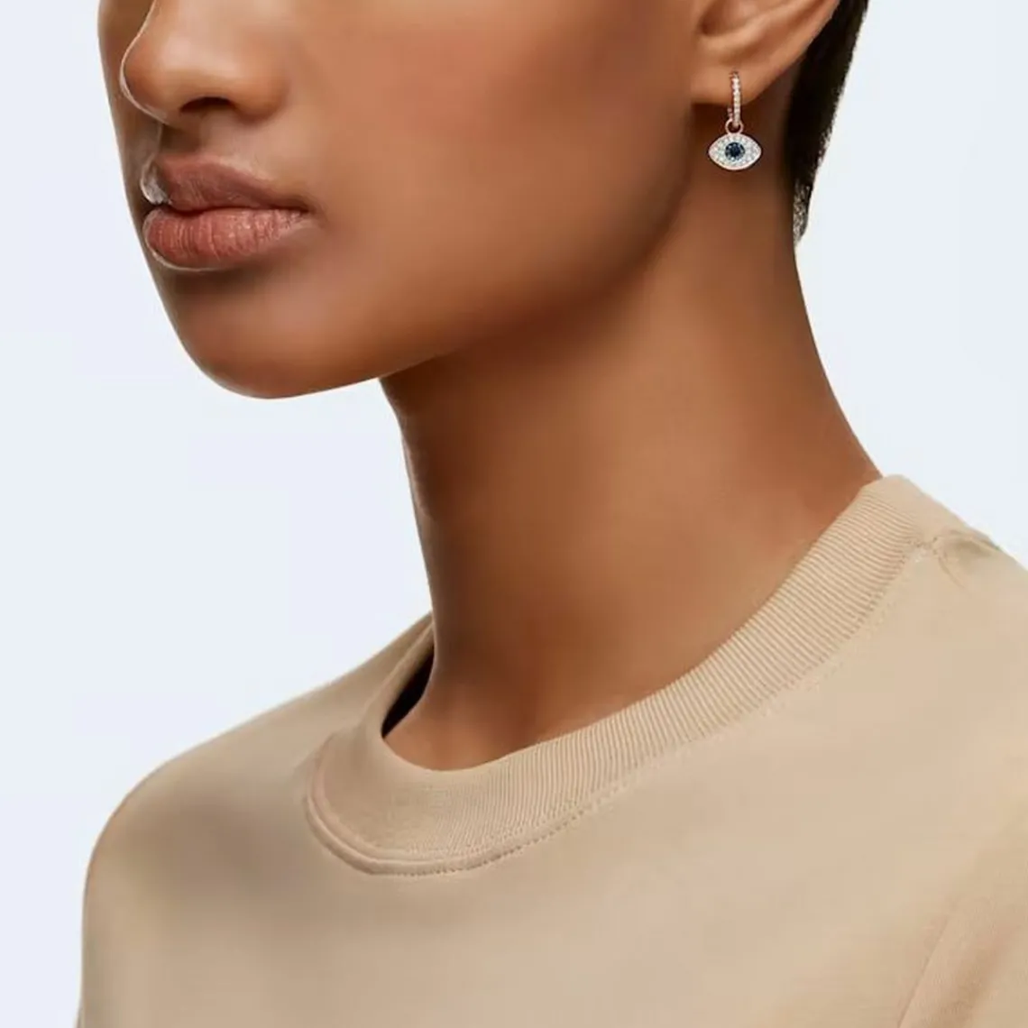 Swarovski Bijoux Boucles d'oreilles 5425857 - Acier Doré Rose Cristaux Swarovski Yeux Bleux Femme | Femme Boucles D'Oreilles