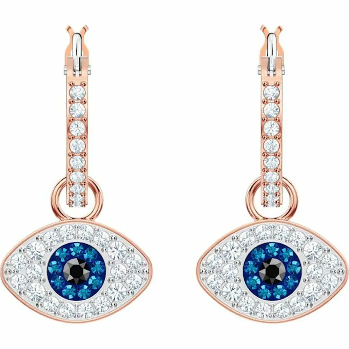Swarovski Bijoux Boucles d'oreilles 5425857 - Acier Doré Rose Cristaux Swarovski Yeux Bleux Femme | Femme Boucles D'Oreilles
