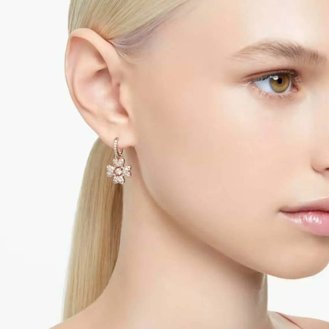 Swarovski Bijoux Boucles d'oreilles Swarovski Idyllia 5674212 - PE MN CZ Clover Silk/ROS | Femme Boucles D'Oreilles