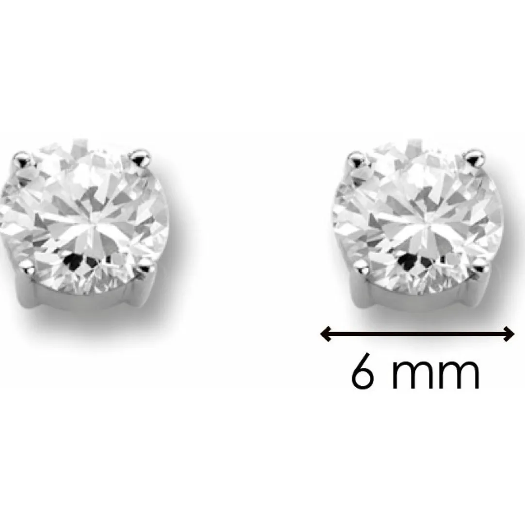 Ti Sento Boucles d'oreilles Femme 7319ZI - Boucles d'oreilles Clous Transparents Argent | Femme Boucles D'Oreilles