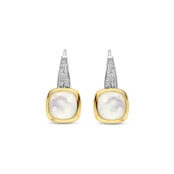 Ti Sento Boucles D'Oreilles - 7969MW Argent Doré Doublé Nacre Carré Et Oxydes De Zirconium | Femme Boucles D'Oreilles