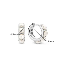 Ti Sento Boucles D'Oreilles - 7962PW Argent Rhodié Et Perles Synthétiques | Femme Boucles D'Oreilles
